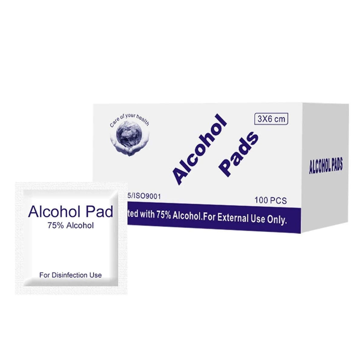 100pcs Disposable 75% Alcohol Swab Wet Wipe Pads For Antiseptic Clean Skin Jewelry Cell Phone Individually Wrapped Alcohol Wip