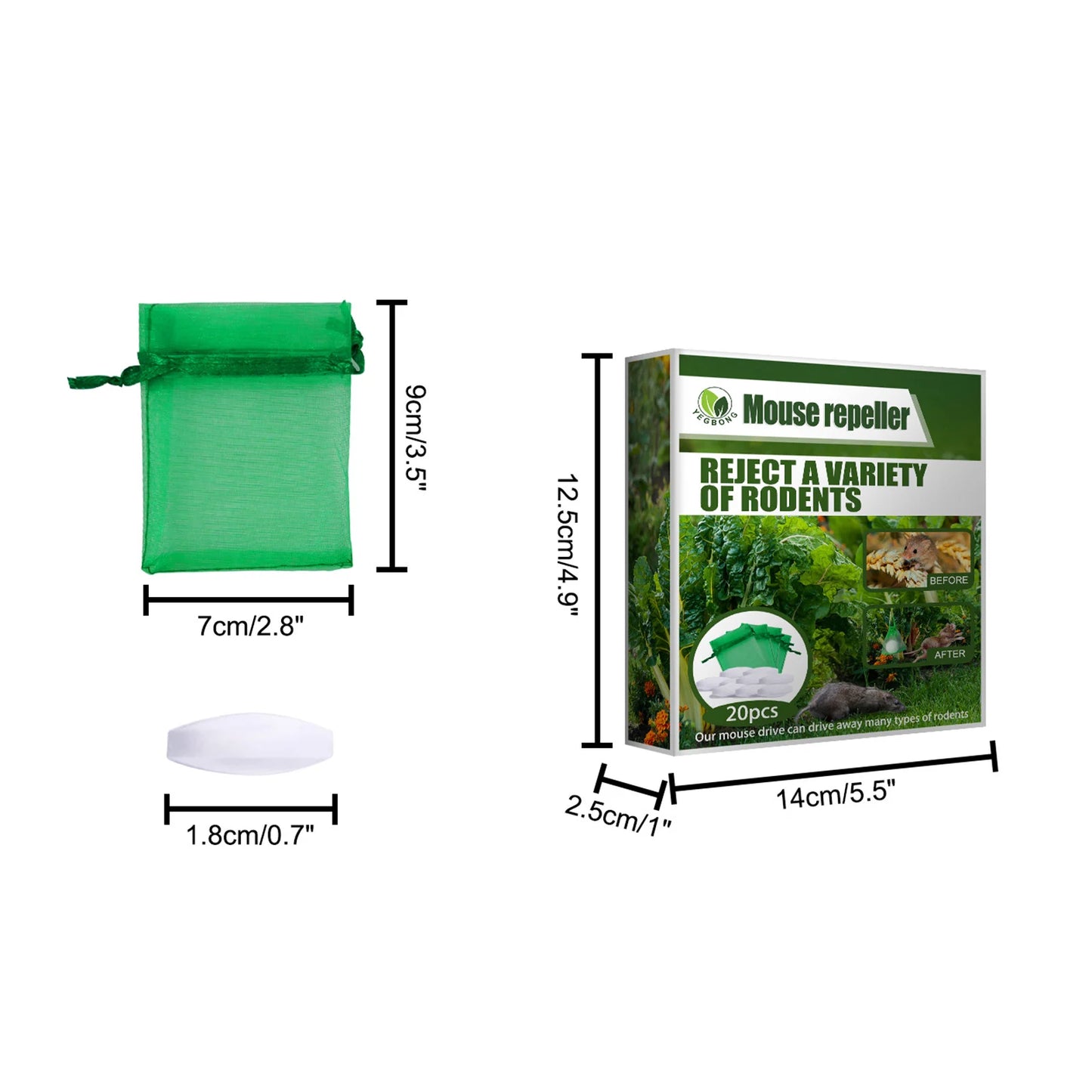 20pcs Non-Toxic Mouse Repellent Pellets | Humane Rodent Control