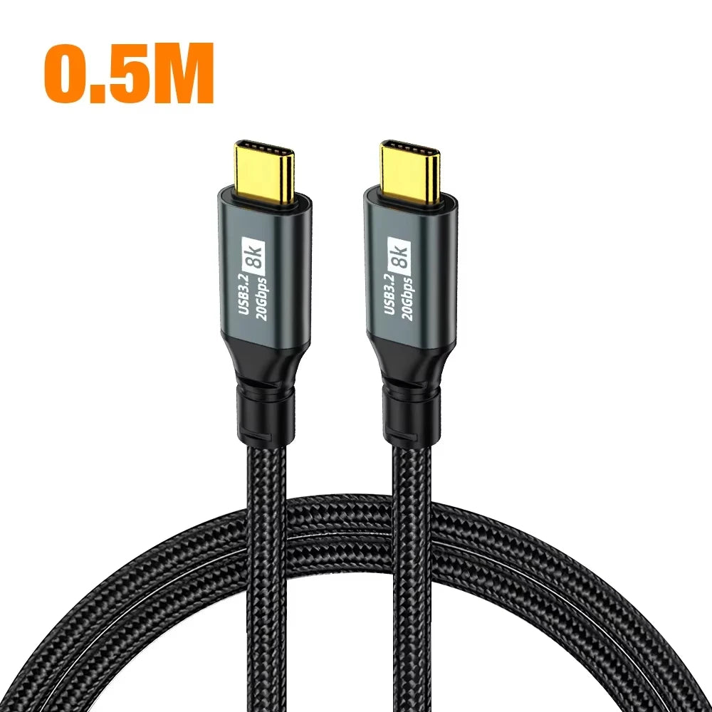 High-Speed USB 3.2 Type C to Type C Cable | 8K Video & Fast Charging