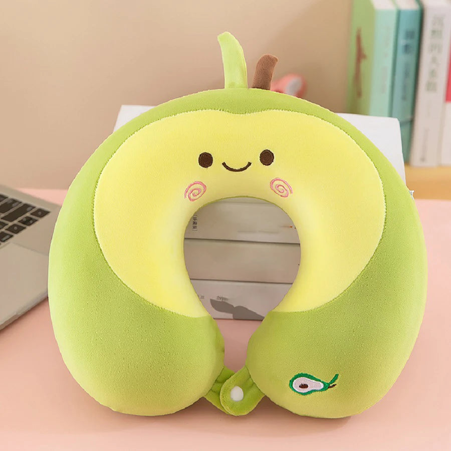 U-Shaped Cartoon Neck Pillow | Memory Foam Travel Cushion