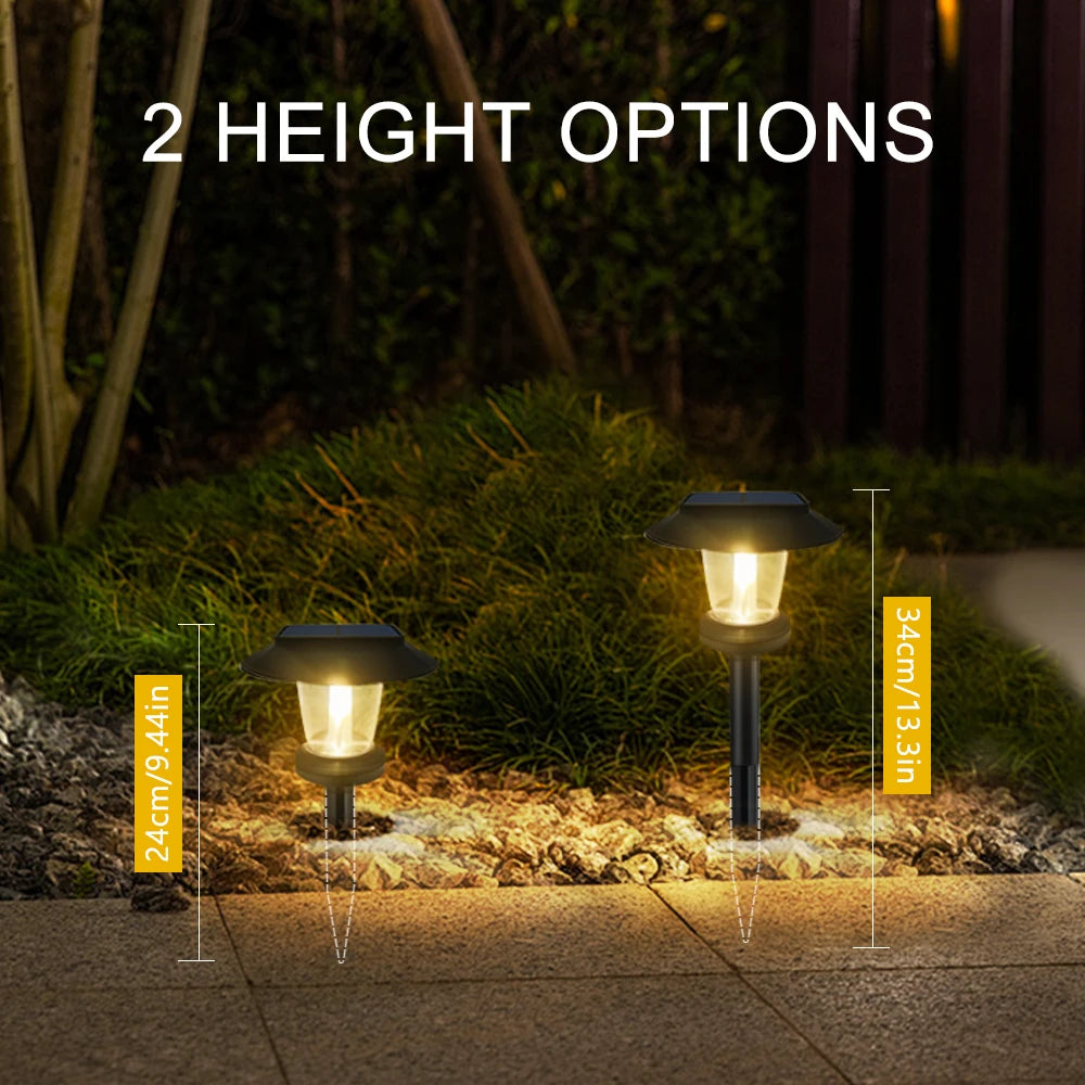 Luces solares para caminos | Iluminación LED de paisaje exterior ecológica