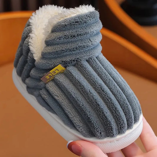 Pantuflas de algodón acogedoras para niños | Calzado cálido de invierno para el hogar