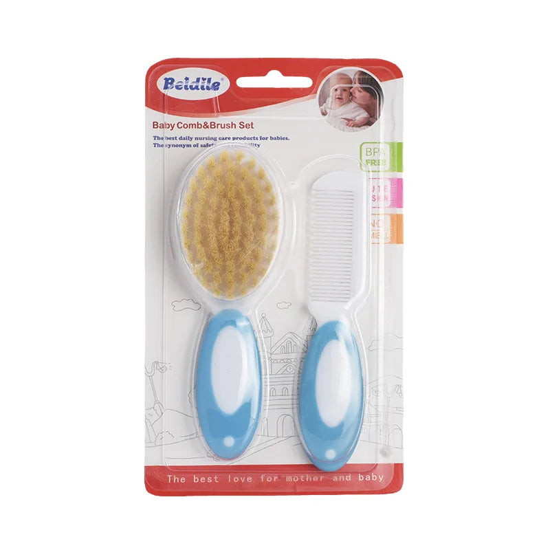 Baby Comb and Brush Care Set, Baby Hair Wash PP Soft Hair Comb, Tinea Removal and Cleaning Brush