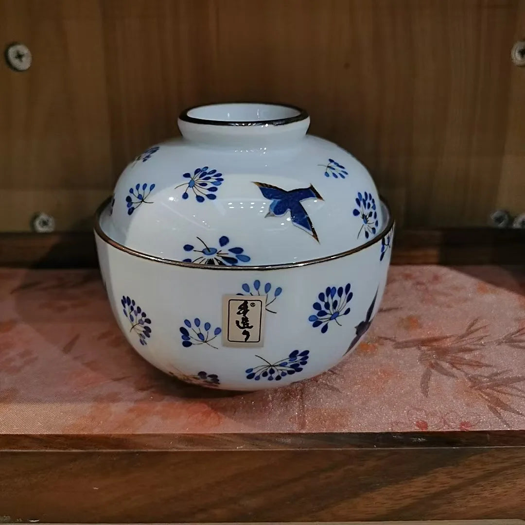 Vintage Ceramic Stew Pot with Lid | Japanese Style Tableware