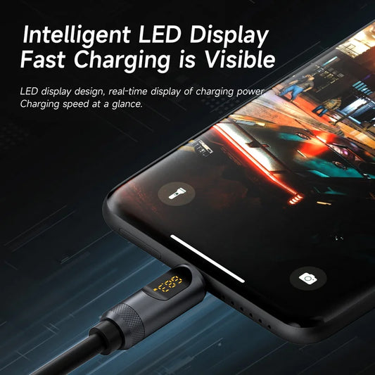 USB C Cable with LED Display | Fast Charging Type C Cable