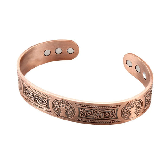 Vintage Magnetic Energy Wristband Bracelet | Antique Copper Charm