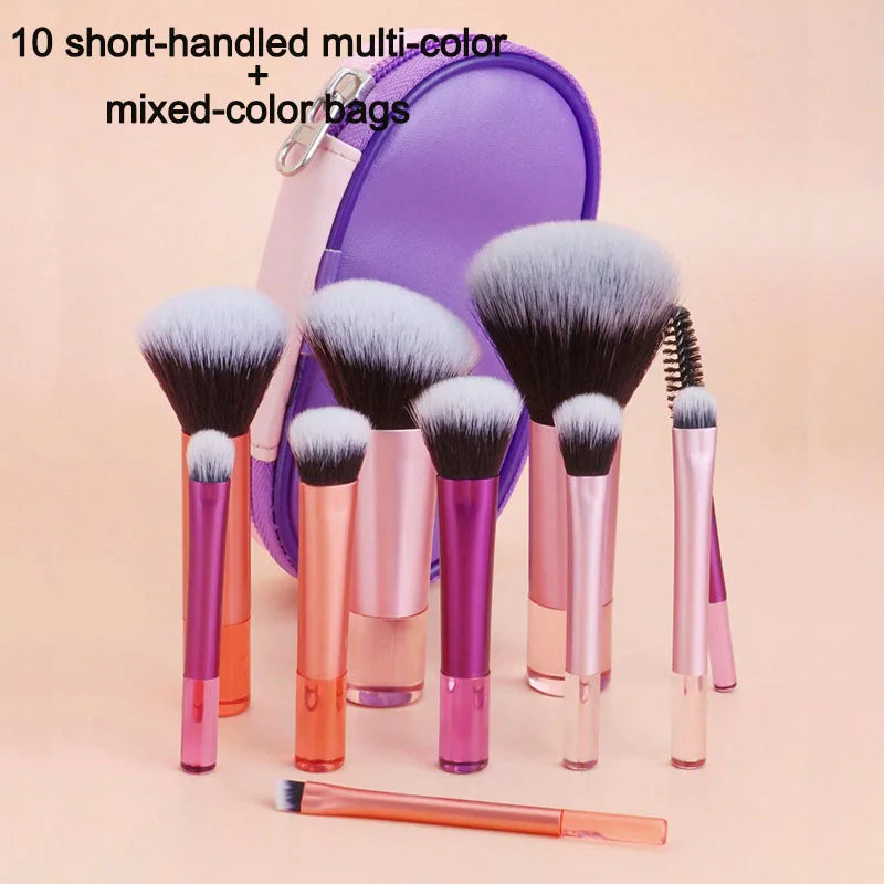 10PCS Portable Mini Makeup Brushes for Perfect Contouring