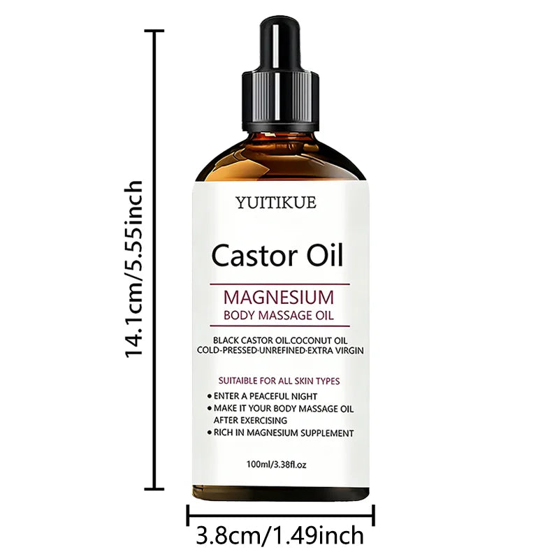 Cold-Pressed Castor Oil & Magnesium Body Massage Oil, 100ml