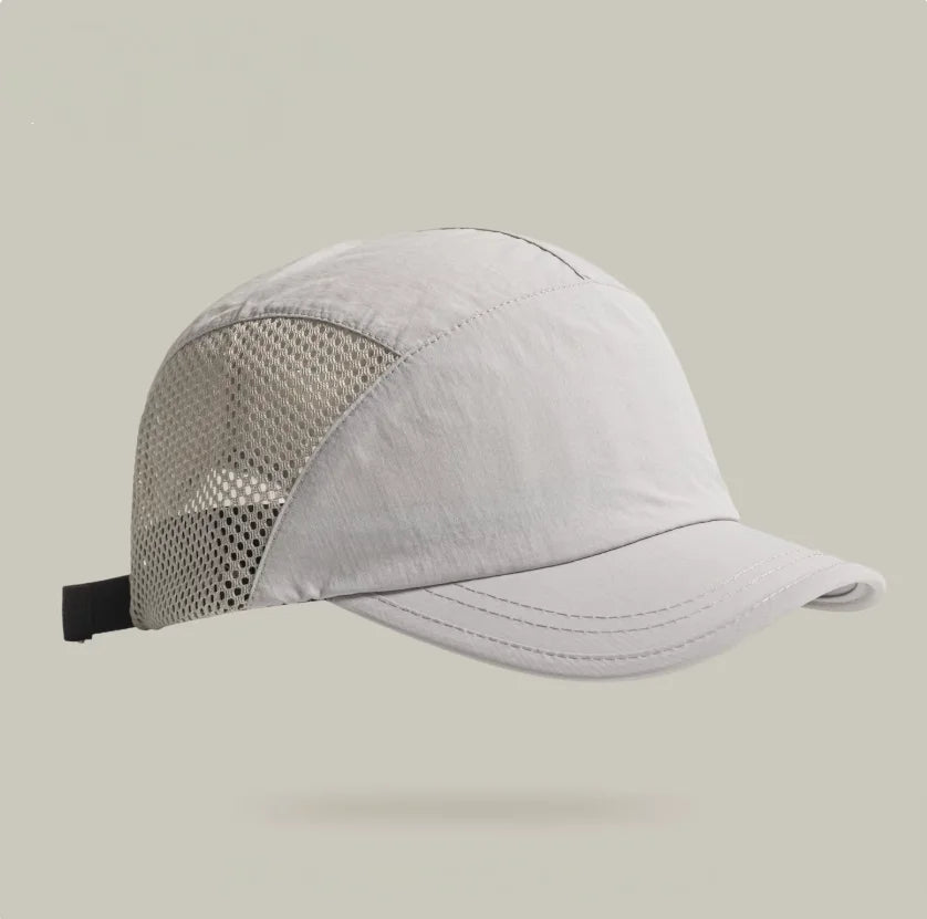 Unisex Vintage Short Brim Nylon Mesh Baseball Cap for Outdoor Activities