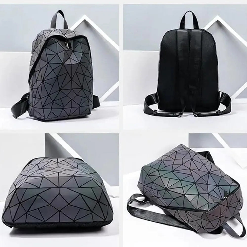 Luminous Geometric Women's Backpack | Stylish Schoolbag for All