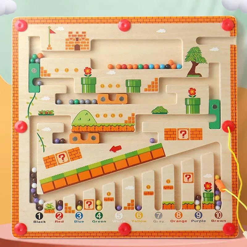 Magnetic Color and Number Maze Learning Toy for Kids | Educational Fun