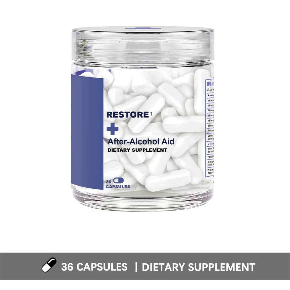 After-Alcohol Support Supplement with DHM & L-Cysteine | 36 Capsules