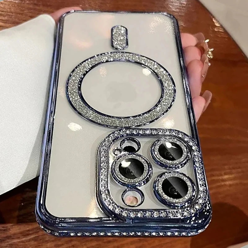 Sparkling Glitter Diamond Transparent Case for iPhone Models