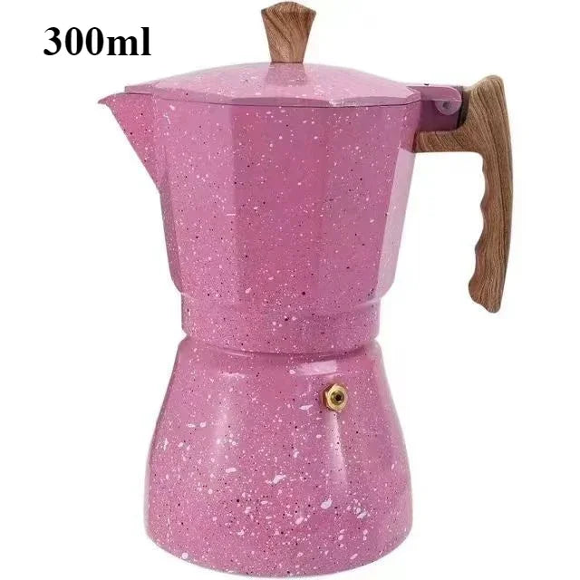 Pink Aluminum Moka Pot | Reusable Mocha Espresso Maker for Home