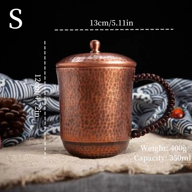Vintage Pure Copper Coffee Cup with Lid | Moscow Mule Tumbler