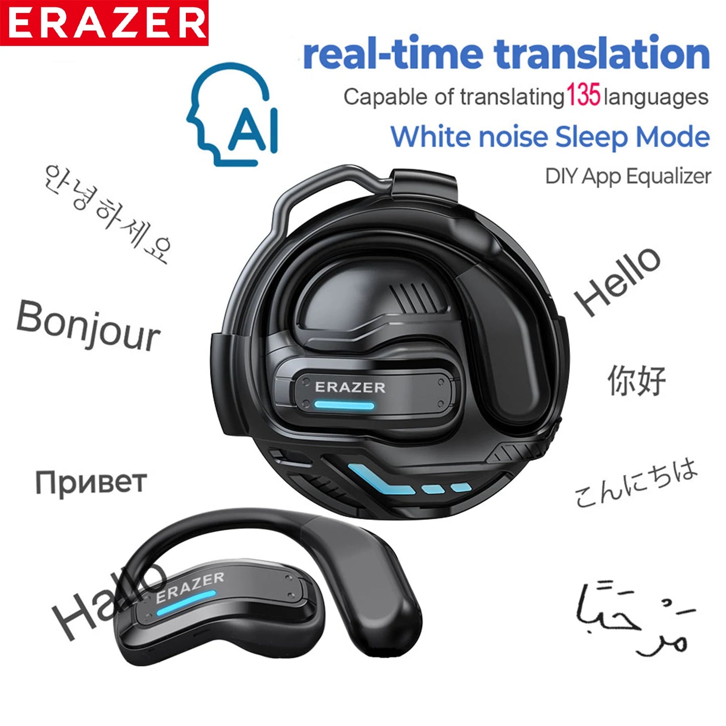 AI Translator Earbuds | Bluetooth 5.4 Wireless Headphones