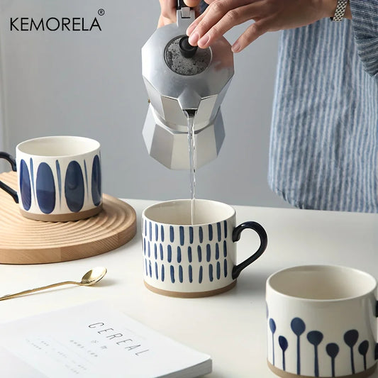Tazas de café de cerámica pintadas a mano | Elegantes y aptas para microondas