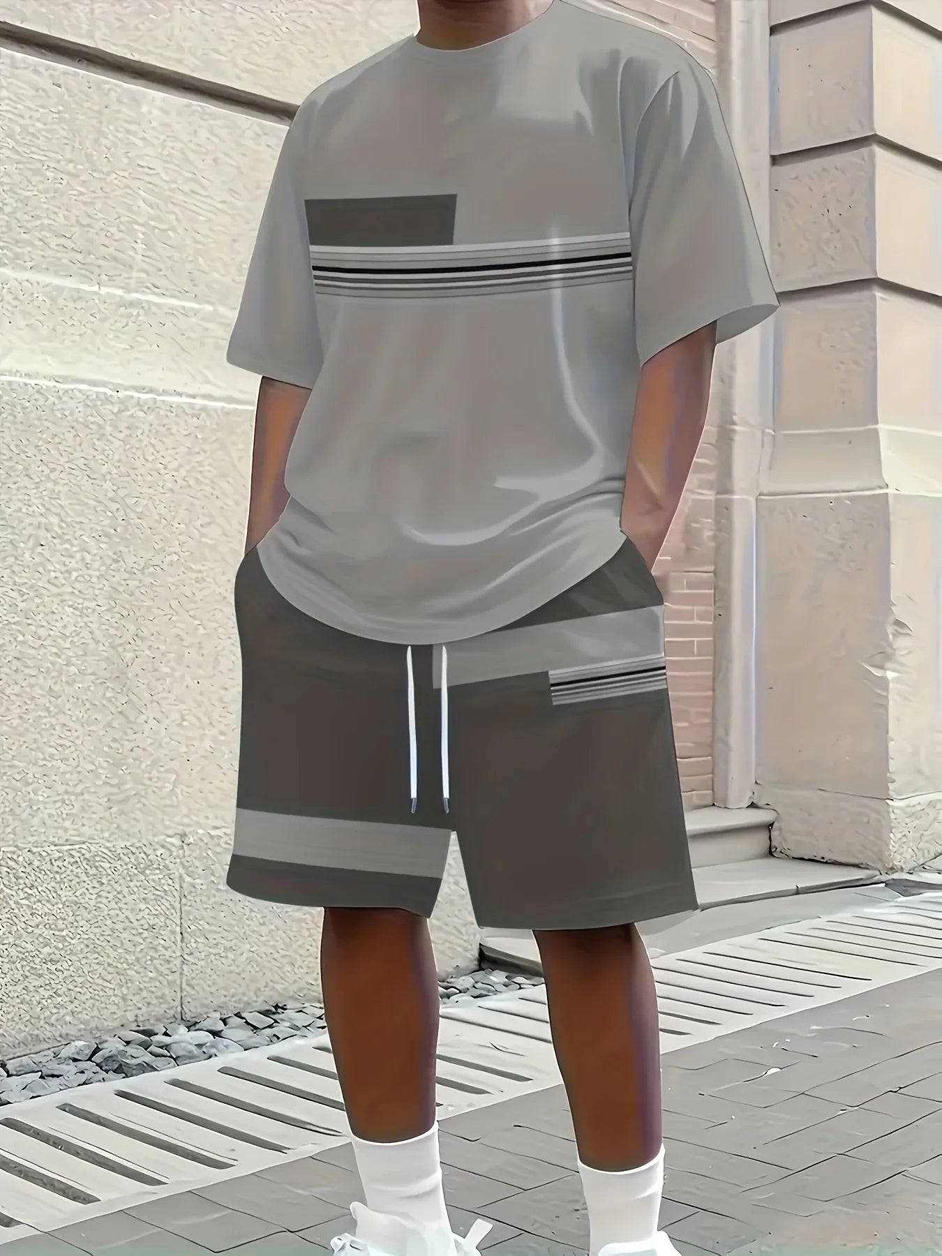 Men's Short-Sleeved Suit | Casual 3D Printed Summer Streetwear