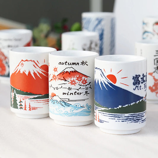 Tazas de cerámica japonesas de impresión única | Ideales para té y sake