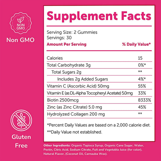 Collagen Gummies with Biotin & Zinc for Healthy Skin and Hair