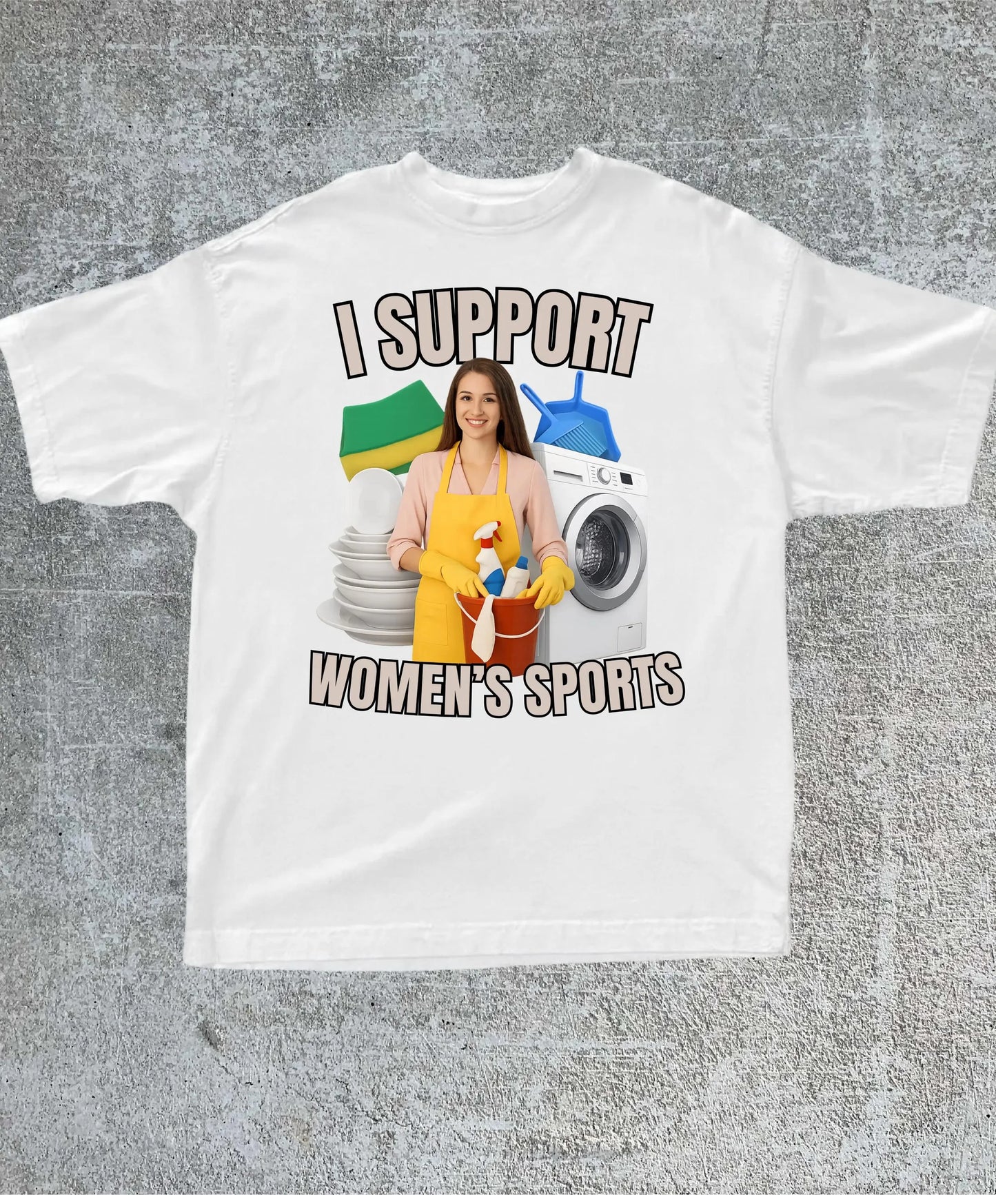 Support Women's Sports Oversized Tee | Funny Casual Shirt