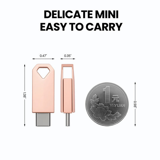 2-in-1 Mini Type C Metal USB Flash Drive | Creative Gift Options