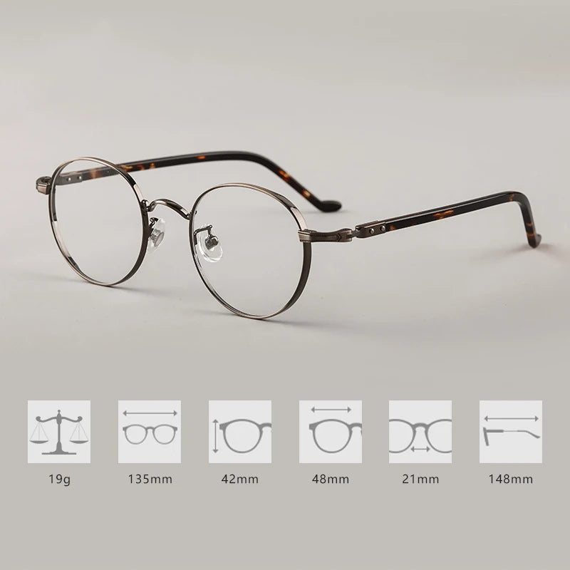 Japanese Style Titanium Frame Glasses for Small Faces | Trendy Eyewear