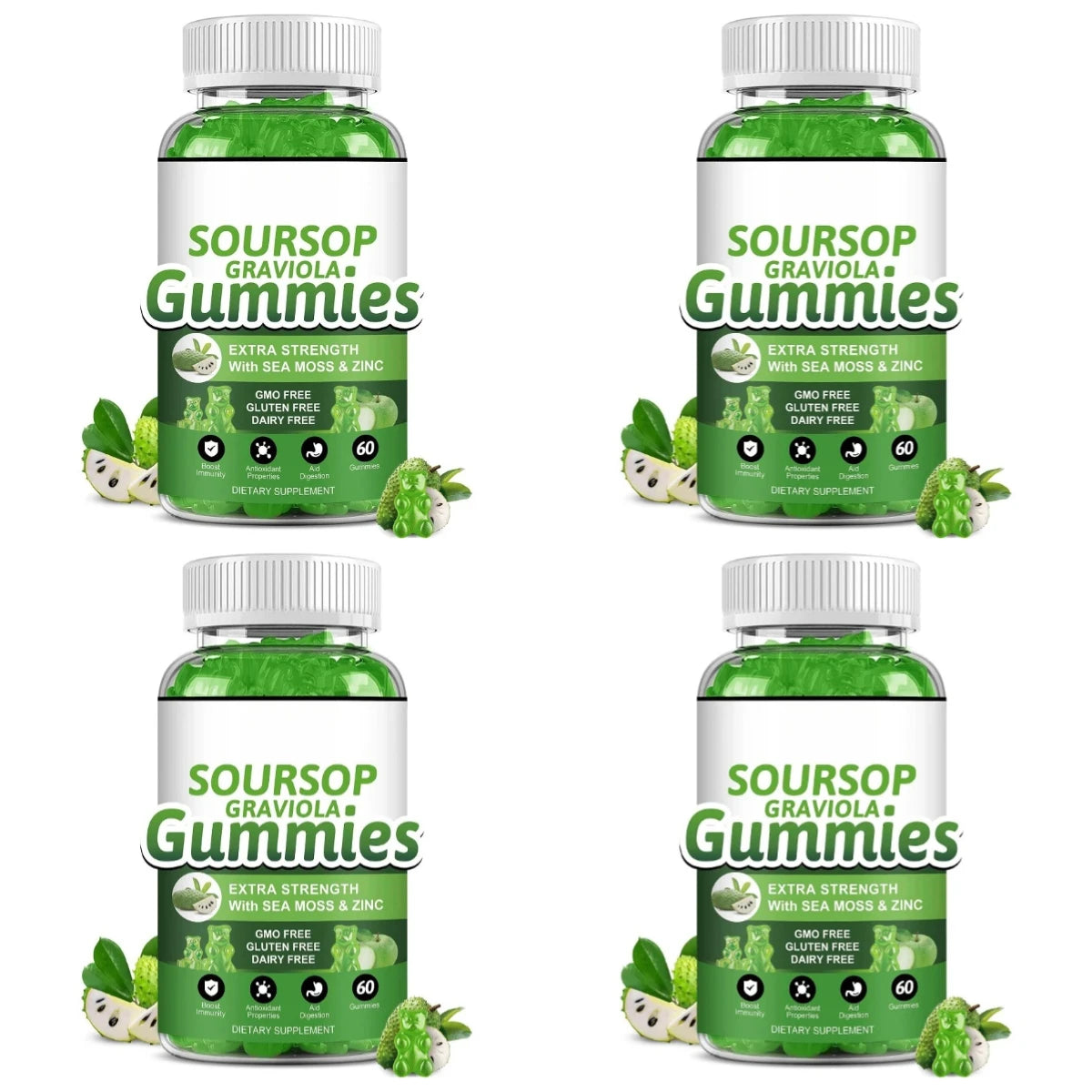 Soursop Graviola Gummies with Sea Moss & Vitamin C | Immune Support