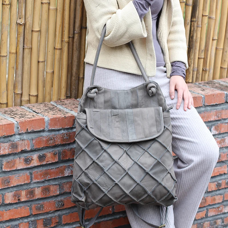 Multifunctional Leather Backpack for Women | Large Capacity Travel Bag