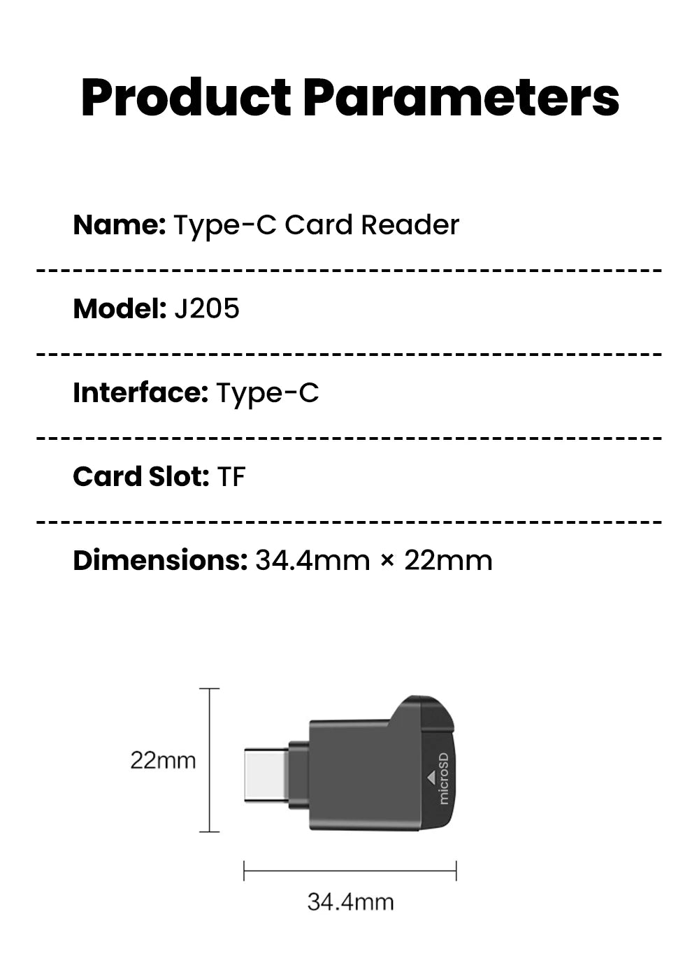 Type-C Mini TF Card Reader | Versatile External Storage Solution