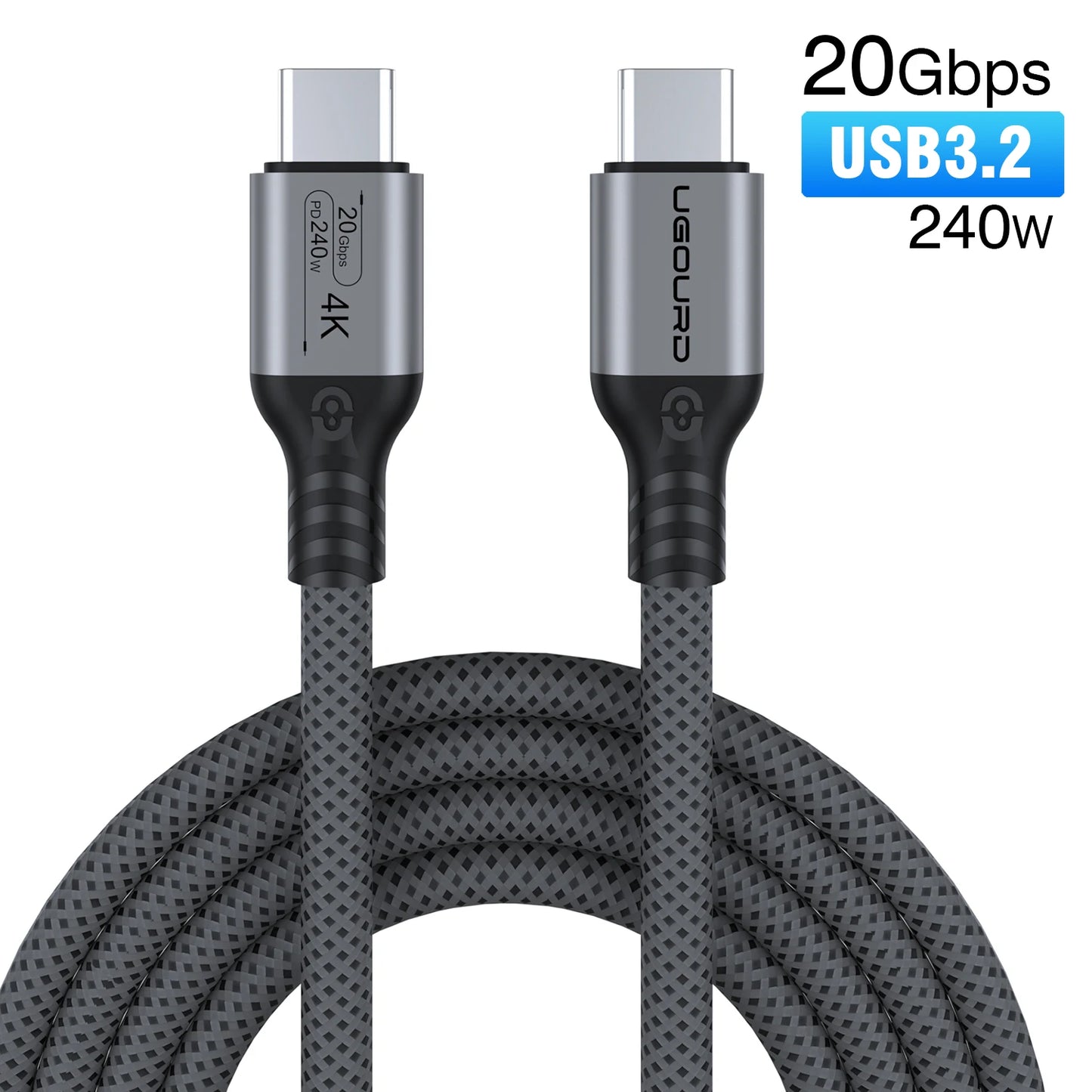 USB3.2 Gen2 Type C to Type C Cable | Fast 240W Charging Cord