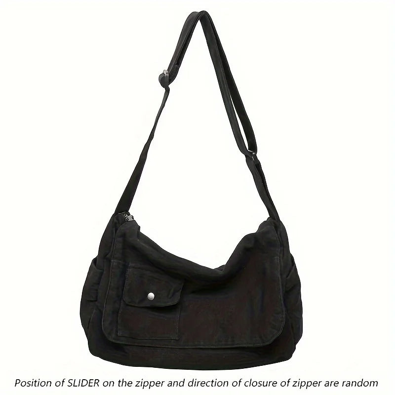 Versatile Canvas Messenger Bag | Large Capacity & Adjustable Design