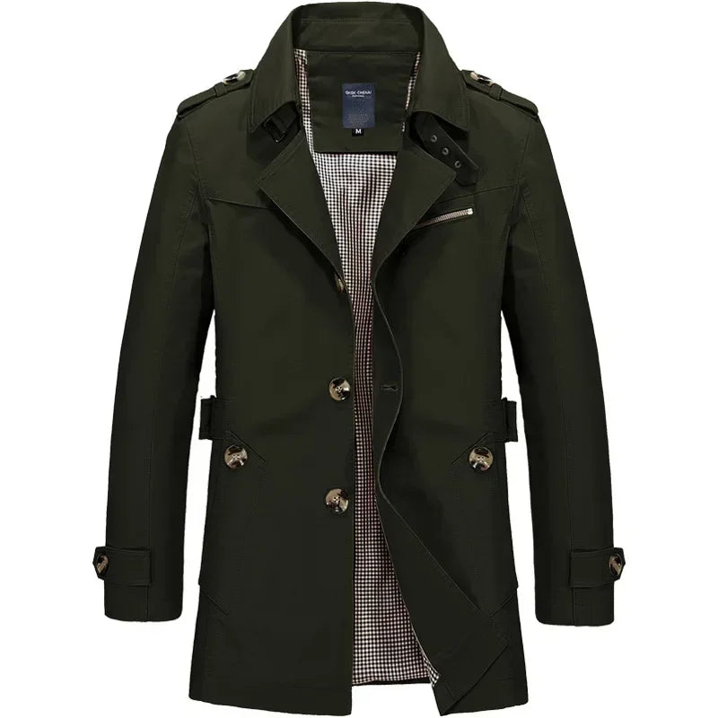 Men's Casual Windbreaker Long Jackets | Stylish Trench Coat