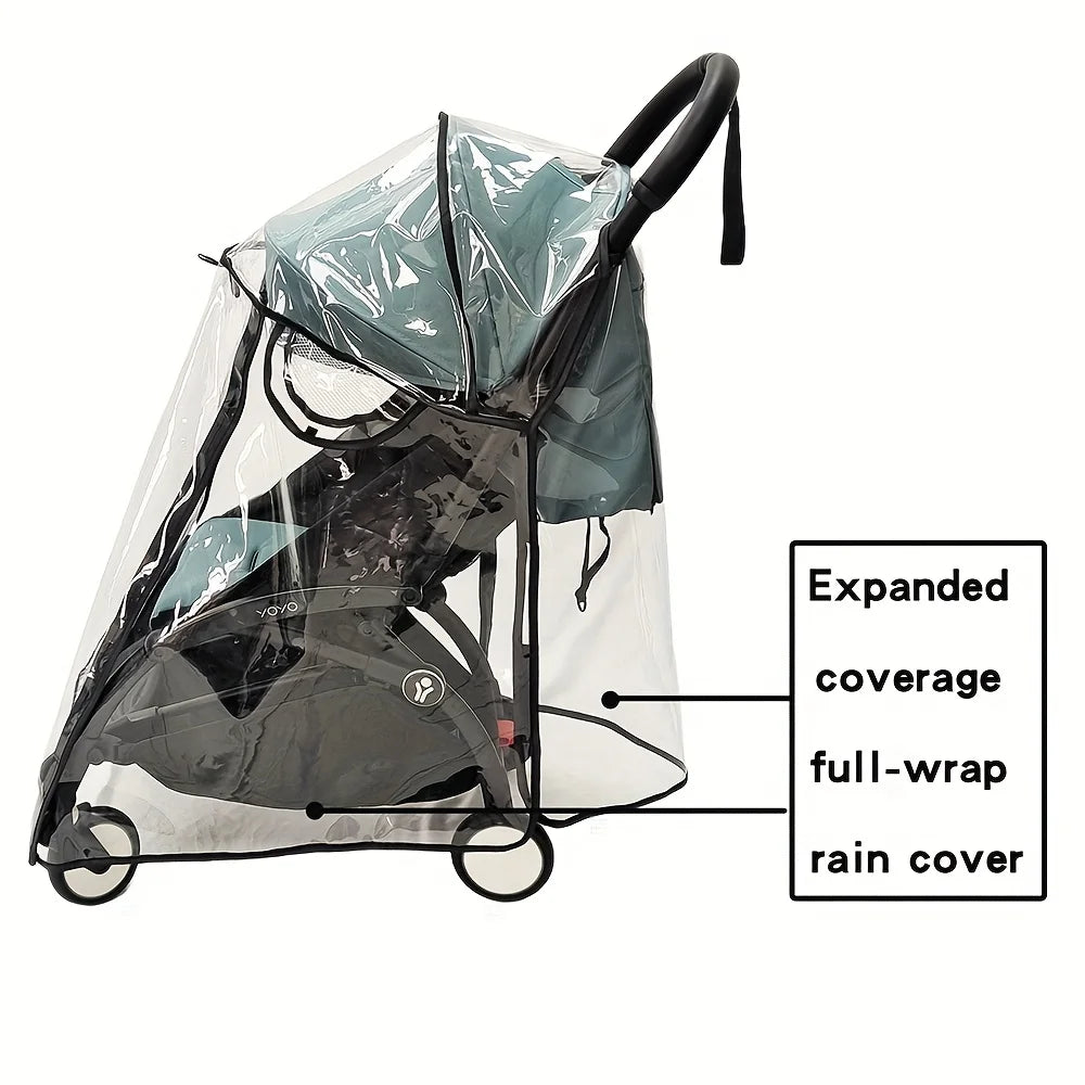 Premium Stroller Rain Cover with Dual Ventilation Holes & Double Zippers | Essential Outdoor Accessory for Babies & Toddlers