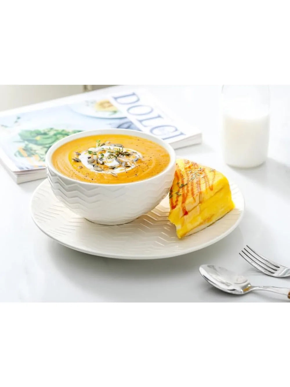 Set of 4 Ceramic Soup Bowls – 20 oz, White Stoneware, Microwave & Dishwasher Safe