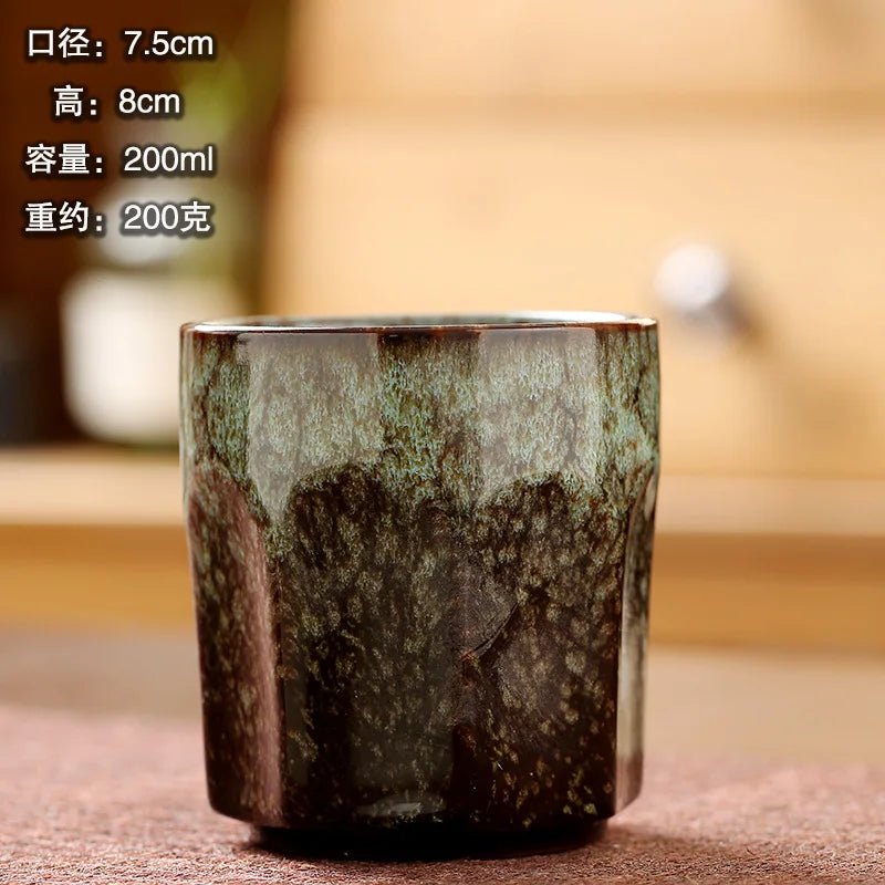 200ml Japanese Style Ceramic Coffee Cup Creative Kiln Change Milk Cup Household Office Drinkware Kung Fu Mugs Water Cup New