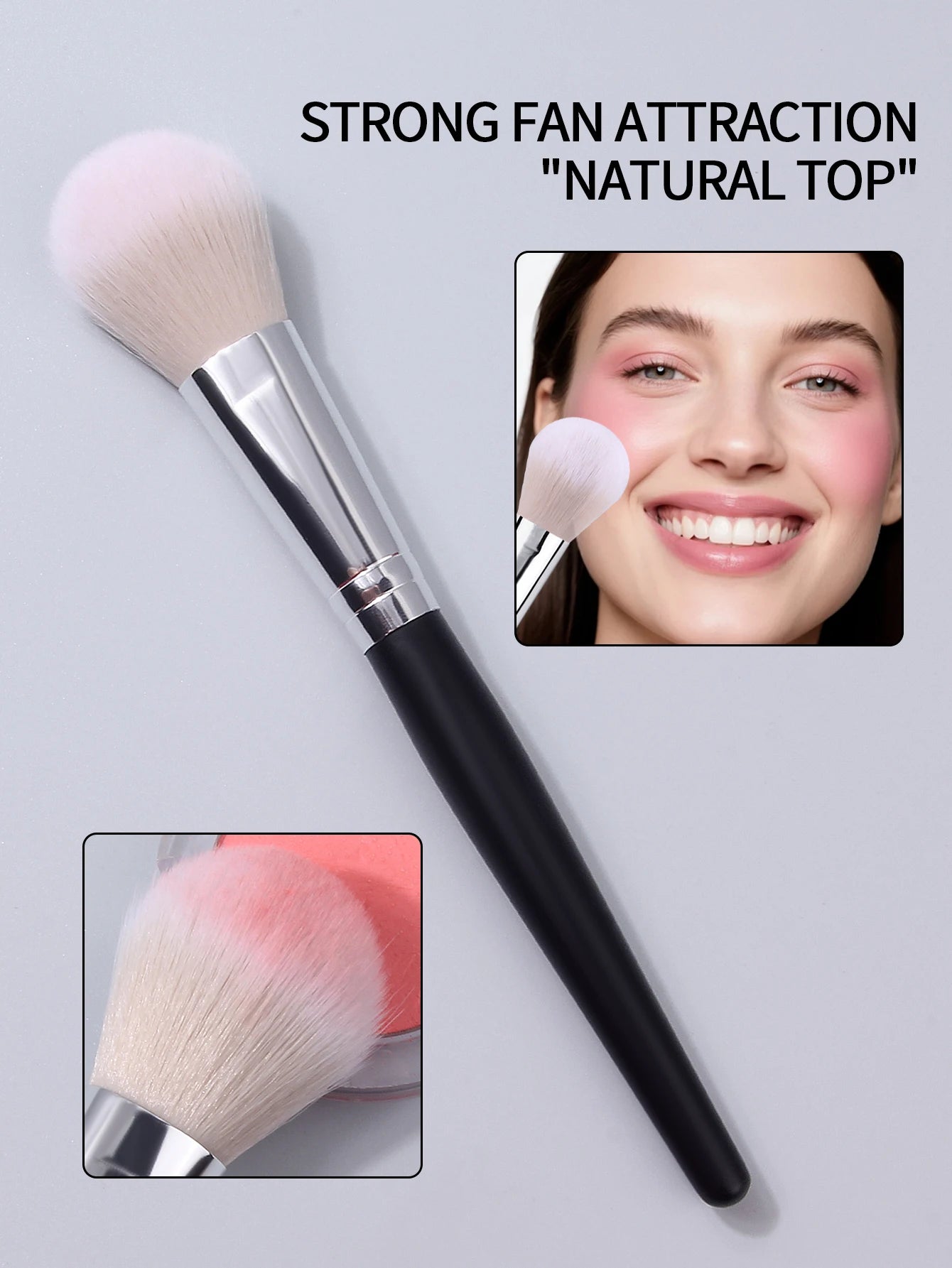 High-Quality Multifunctional Makeup Brush | Soft Wool Fiber Blush Loose Powder Contour Brush Wooden Handle 2026