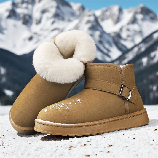 Botas de nieve de felpa cálidas para hombre | Zapatos de invierno con forro polar grueso