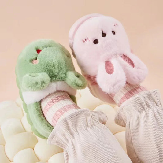 Pantuflas Unisex de Peluche con Diseño de Animales Adorables | Pantuflas Cómodas de Espuma Viscoelástica