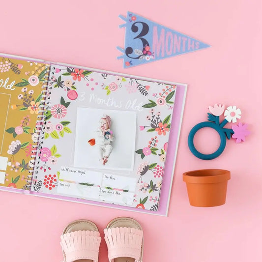 Libro de recuerdos para bebés niñas | Diario de hitos y álbum de recuerdos