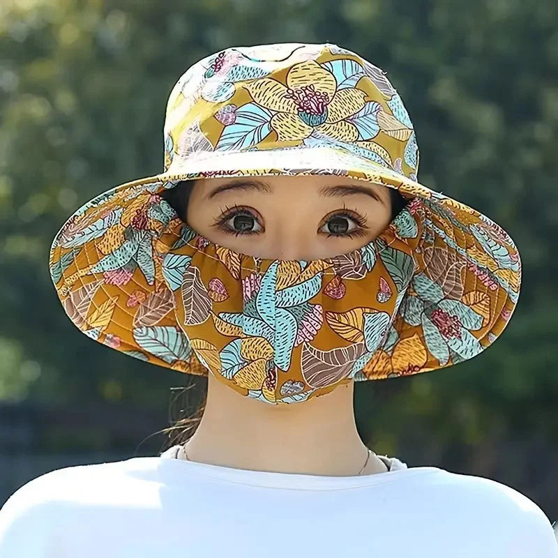 Breathable Windproof UV Protection Sun Hat with Face Mask