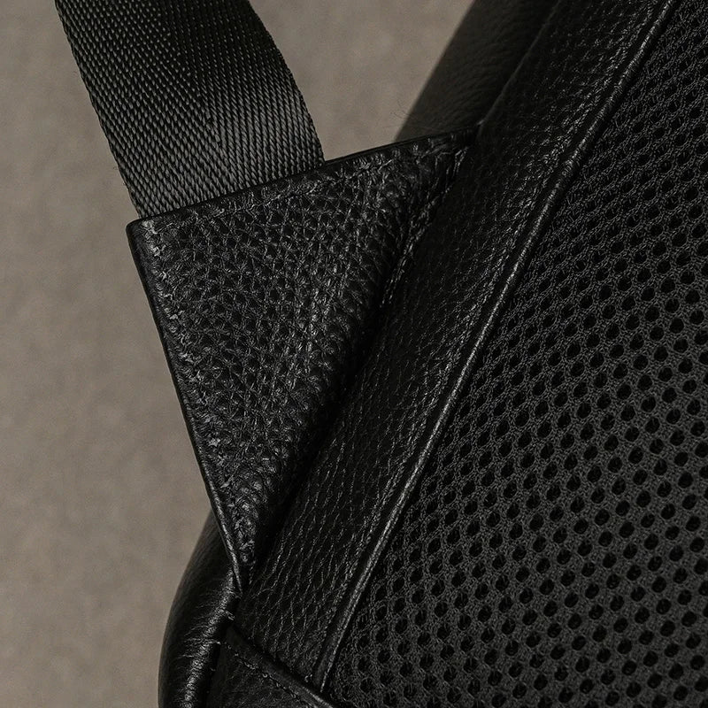 Stylish 15.6" Leather Backpack | Waterproof Travel & School Bag
