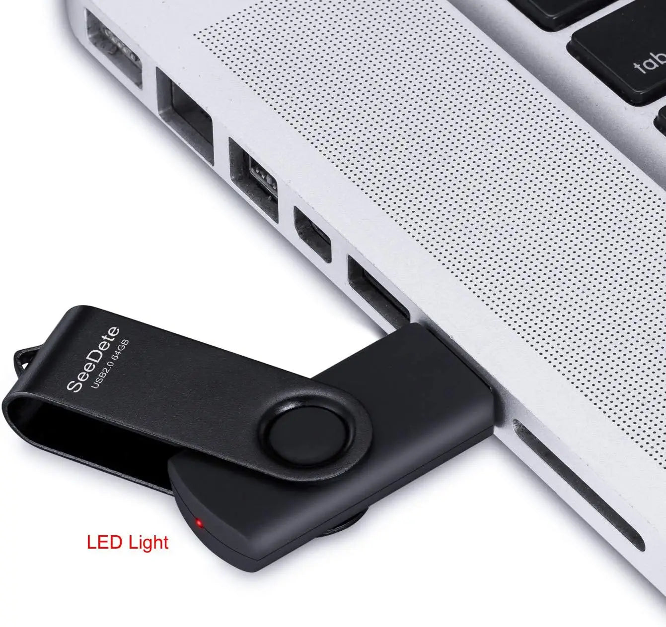 64GB USB Flash Drives 3-Pack | Rotating Metal Clip & LED Indicator