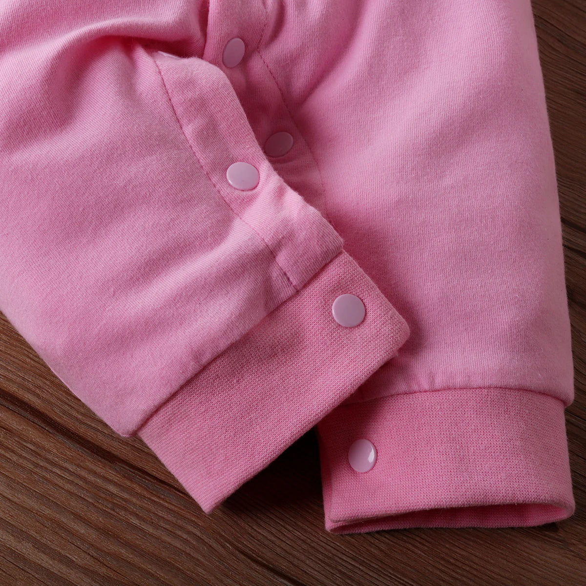 Unisex Baby's Pink Casual Long-Sleeve Romper with Crown Print + Hat