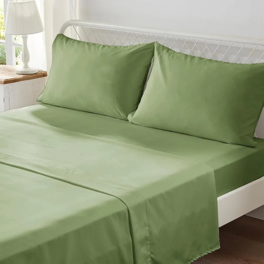 7-Piece Olive Green Tufted Bed-in-a-Bag Set for Modern Bedrooms
