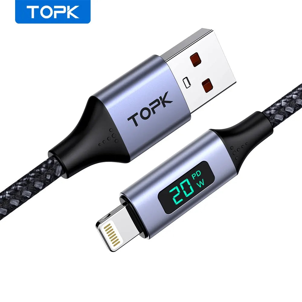 Fast Charging Micro USB & USB Type C Cable with Digital Display