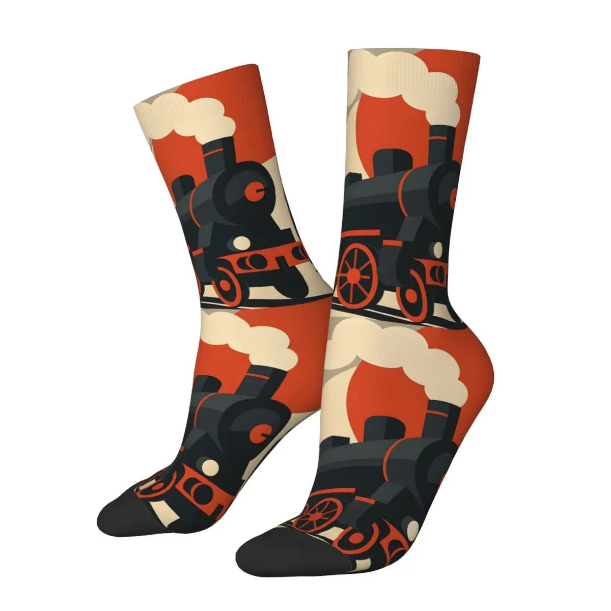 Trendy Steam Train Crew Socks | Stylish All Seasons Long Stockings