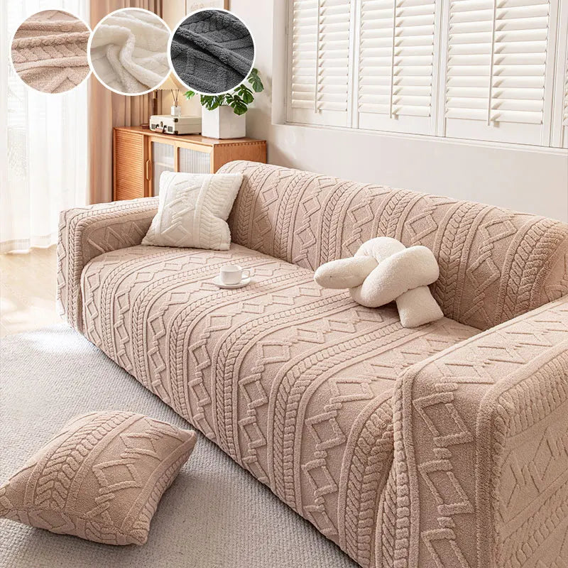 Plush Sofa Cushion Cover | Anti-Slip Winter Seat Cushion