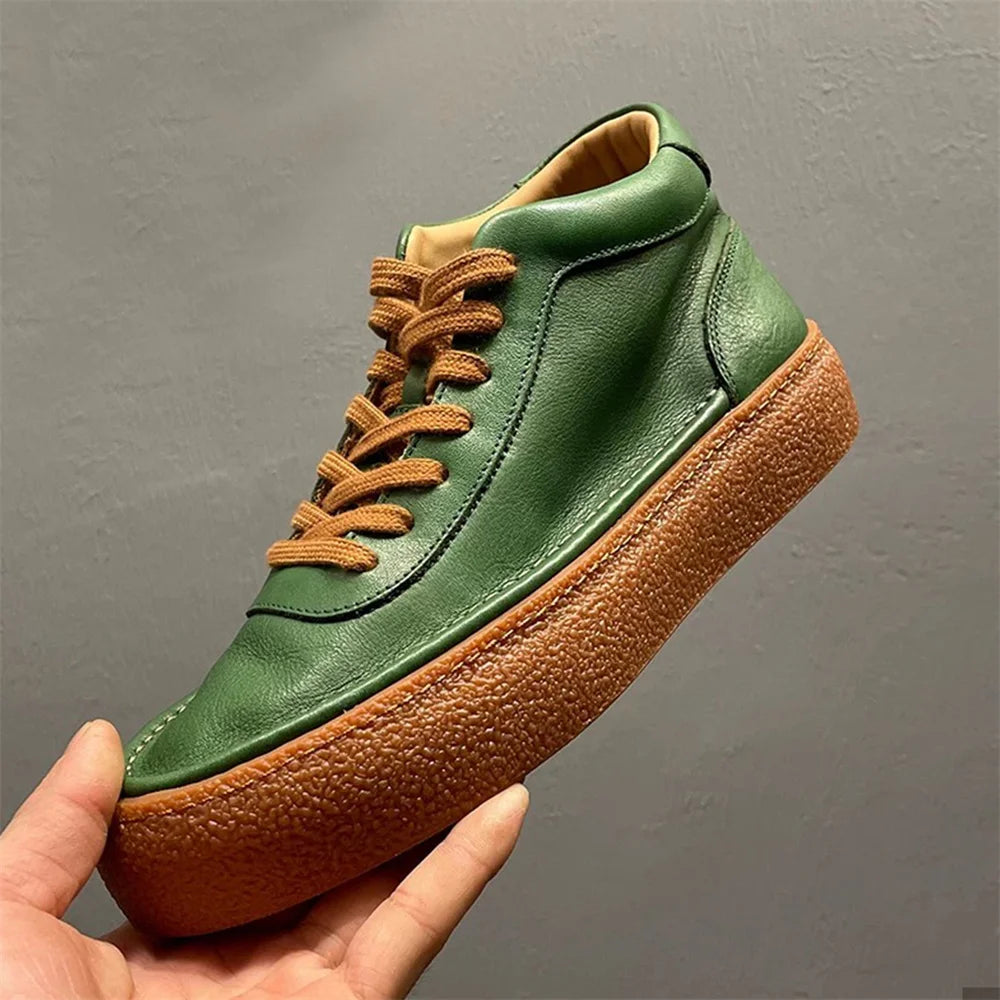 Comfortable High Top Green Boots for Men | Autumn Winter Footwear