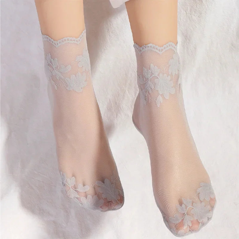 Women's Summer Lace Short Socks | Mesh Invisible Ankle Socks